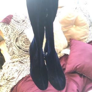 Blue Suede Zara thigh high boots